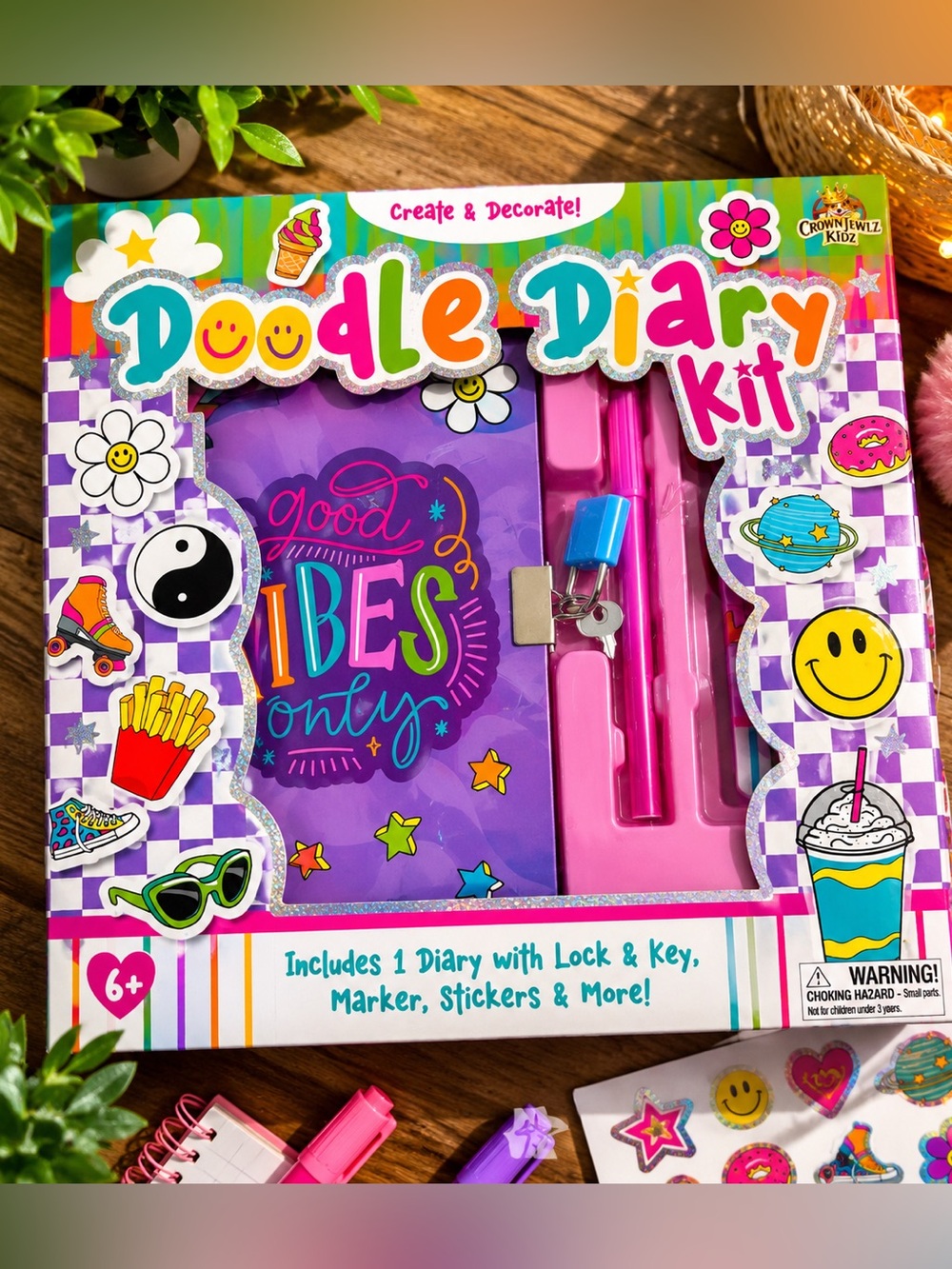 Doodle Diary Kit - Purple "Good Vibes Only" kids NEW in box
